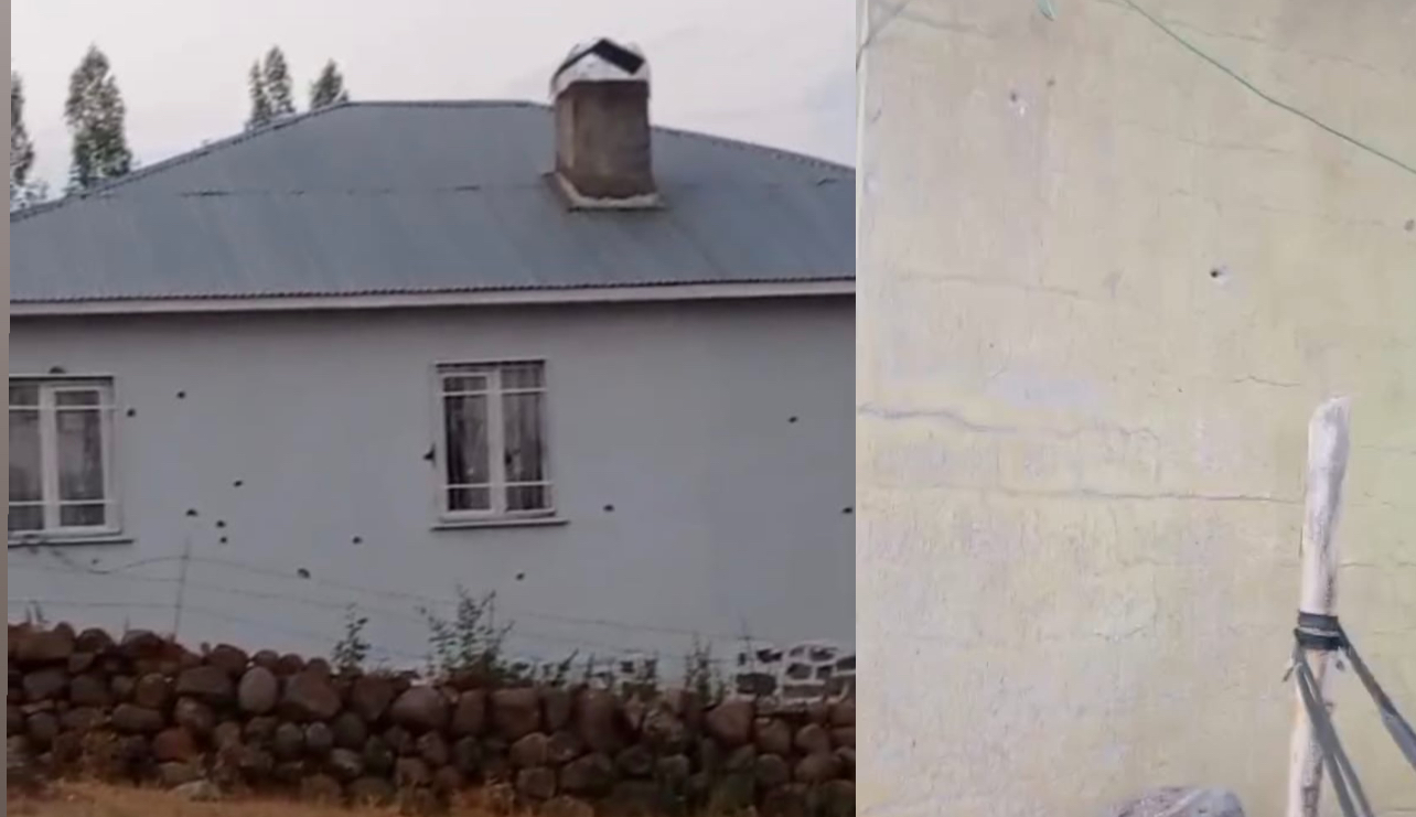 Karlıova’da bir mezradaki evler tarandı