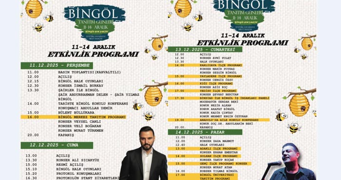İstanbul'daki Bingöl Tanıtım Günleri programı açıklandı
