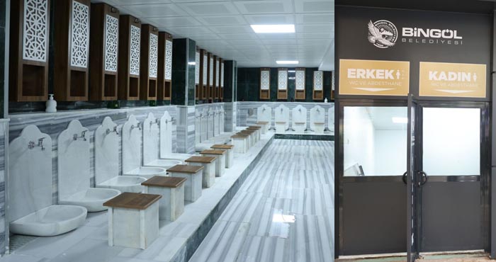 Belediye tarafından yenilenen Bingöl Ulu Cami WC’leri hizmete açıldı
