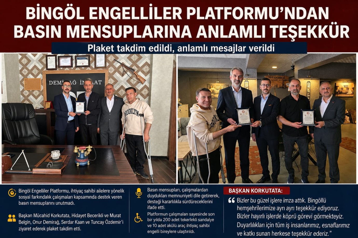 Bingöl Engelliler Platformu’ndan Basın Emekçilerine Anlamlı Ziyaret