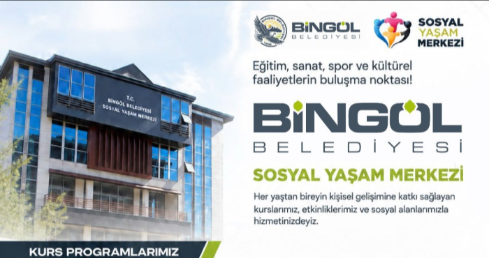 Bingöl Belediyesi Sosyal Yaşam Merkezi’nde yeni dönem kurs başvuruları başladı