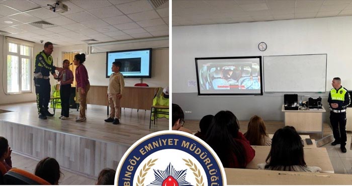 Bingöl’de trafik polislerinden öğrencilere trafik eğitimi